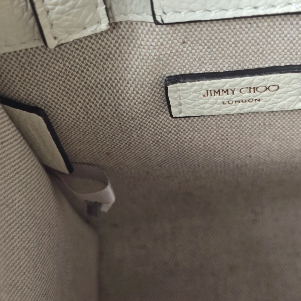 BNWT Jimmy Choo Milk White Mini Shopper Handbag Crossbody Embossed Logo - Picture 6 of 6